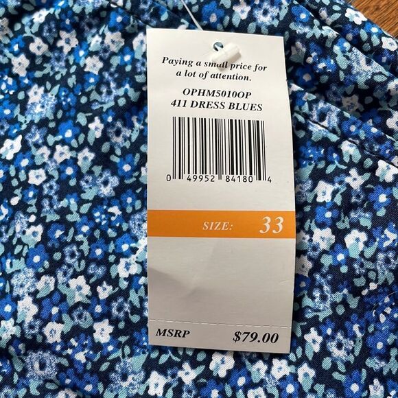 Original Penguin Slim Fit Blue & White Floral Shorts NWT - Picture 2 of 6